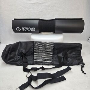 Strong Curves Barbell Pad with Carry Bag Foam Squat Hip Thrust Neck Support